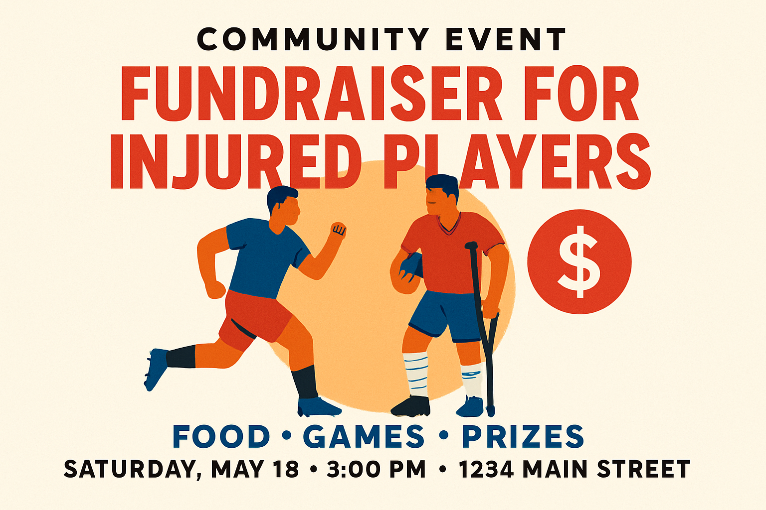Community event raising funds for injured players