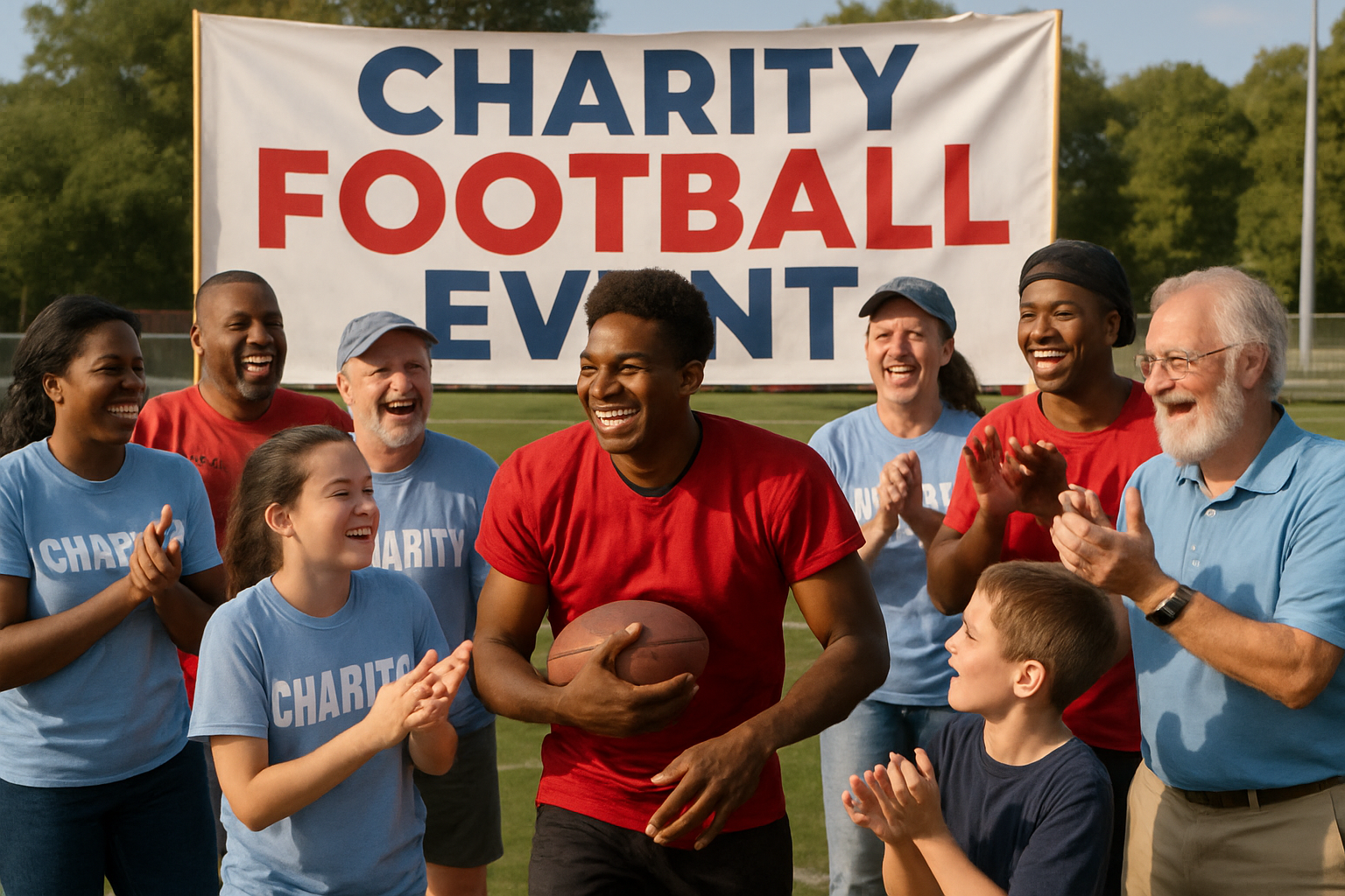 Community coming together at a charity football event